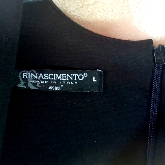 RINASCIMENTO Italian Dress size L Black Fits sz S/M - Picture 2 of 8